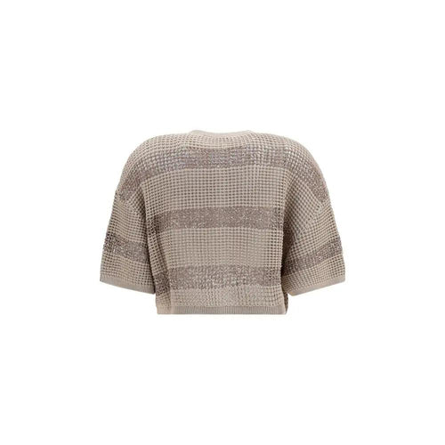 Brunello Cucinelli Cardigan en coton beige