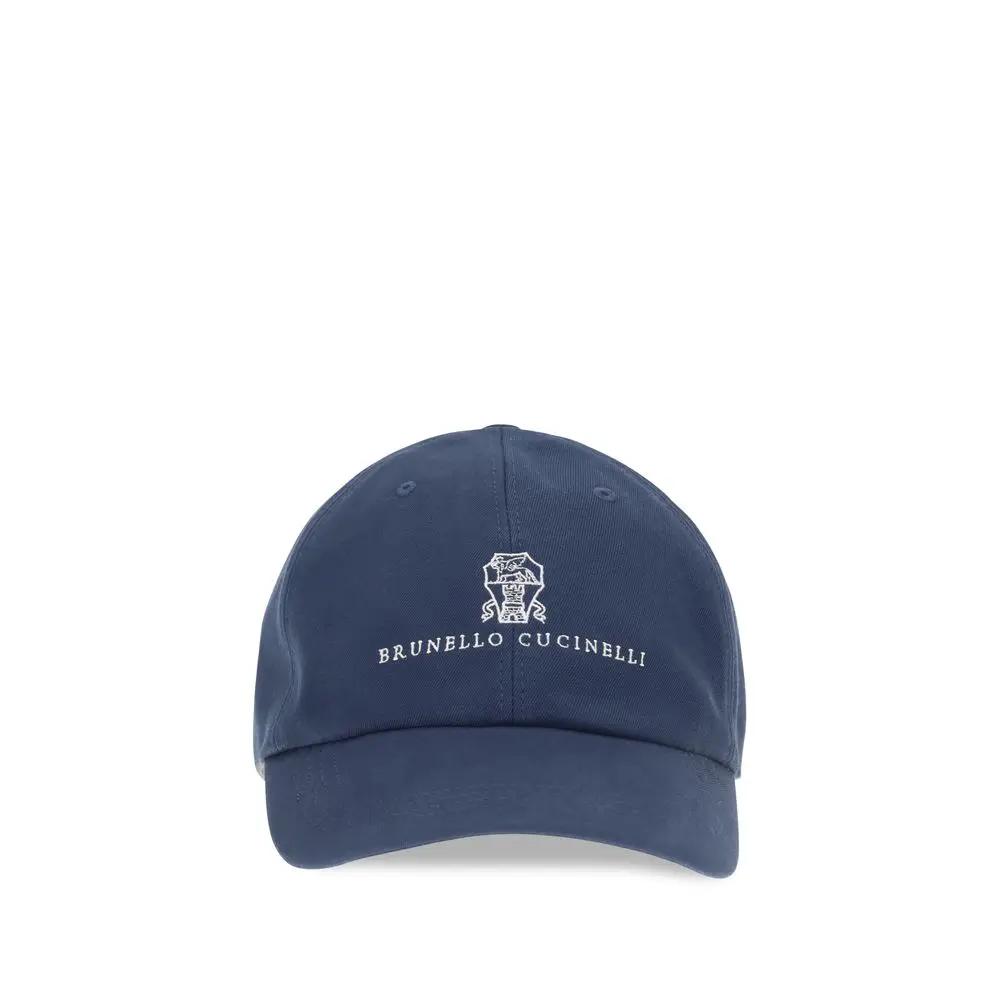 Brunello Cucinelli Blue Cotton Cap (Baseball Hat)