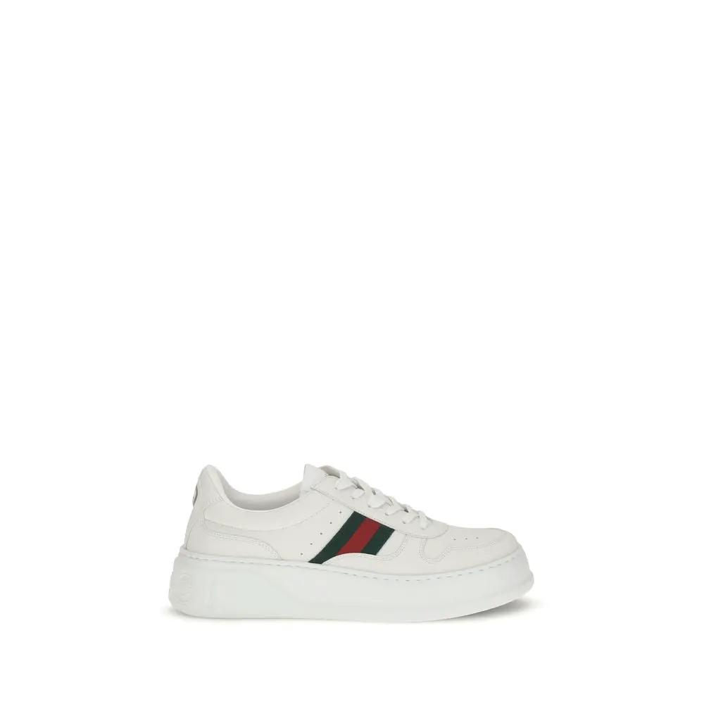 Gucci White Calf Leather Bos Taurus Chunky Sneakers