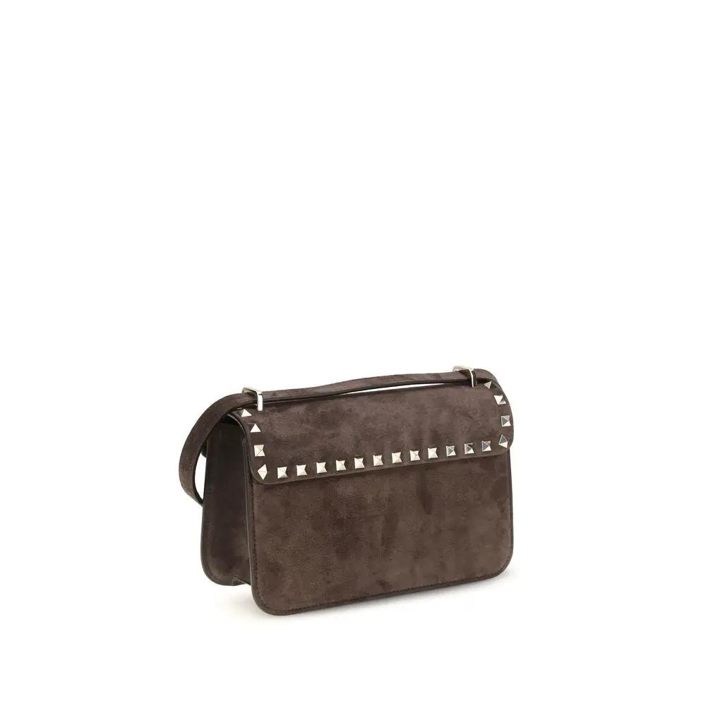 Valentino Garavani Brown Suede Leather Shoulder Bag