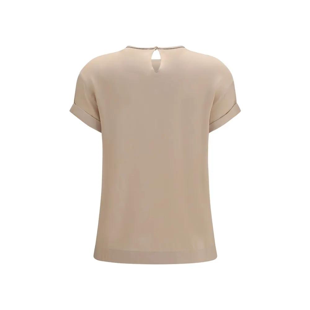 Brunello Cucinelli Beige Elastane Blouse