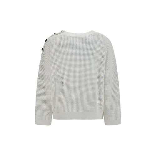 Sweat-shirt en coton blanc Brunello Cucinelli