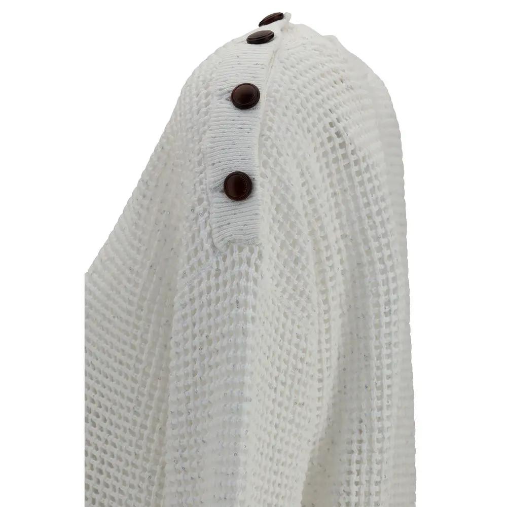 Brunello Cucinelli White Cotton Sweatshirt