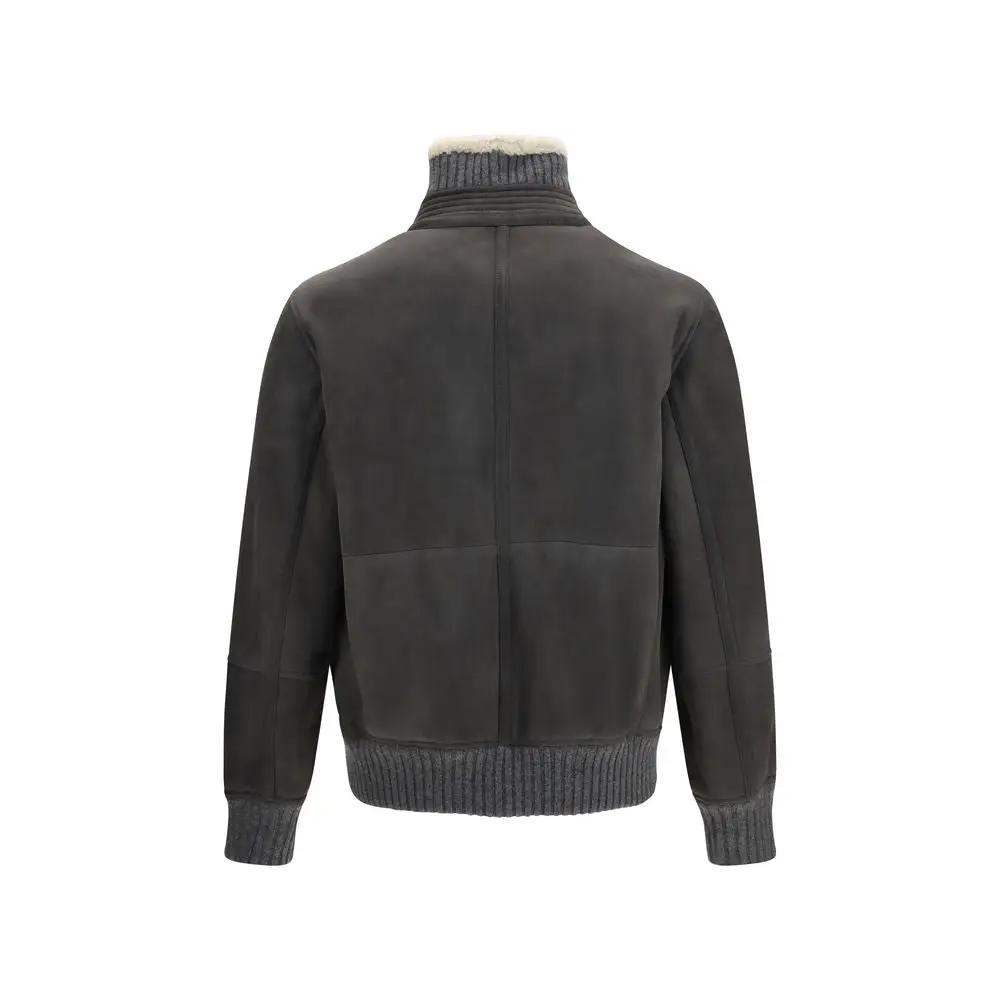 Brunello Cucinelli Gray Wool Oves Aries Full-Length Jacket