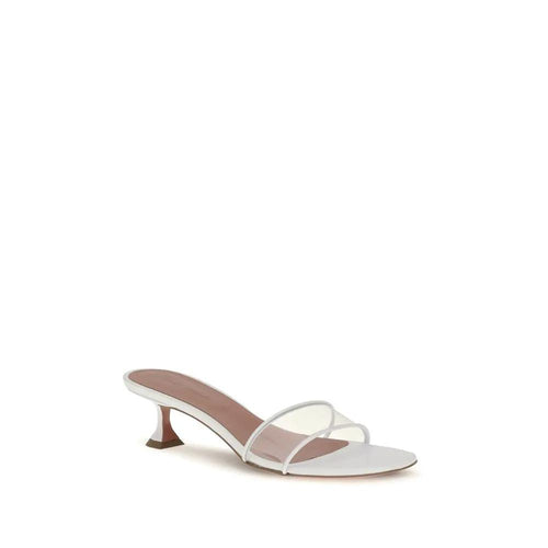 Sandales Amina Muaddi en cuir de veau blanc Bos Taurus