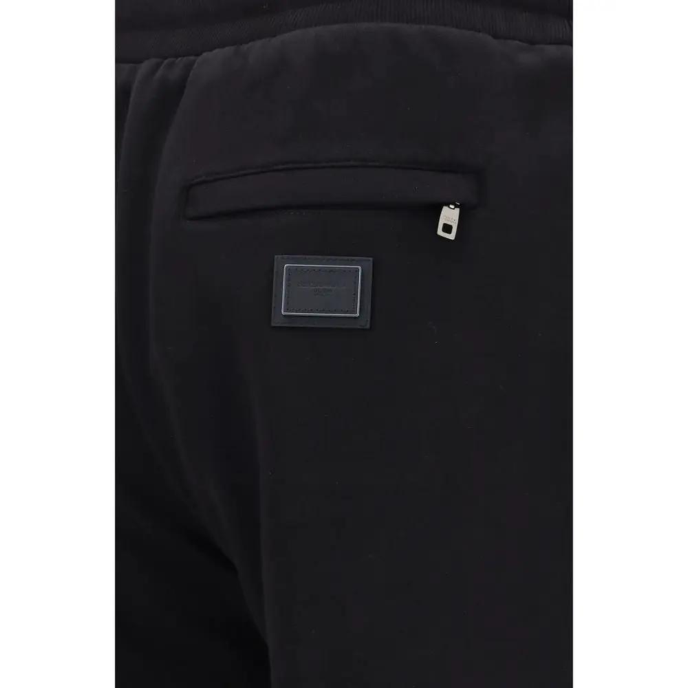 Dolce & Gabbana Black Cotton Joggers (Workout Pants)