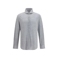 Brunello Cucinelli Blue Silk Dress Shirt