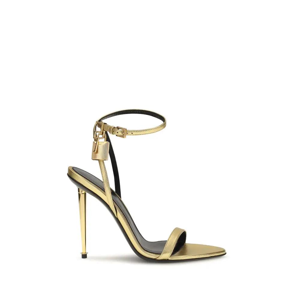 Sandales à talons aiguilles Ovis Aries Aries en agneau doré Tom Ford