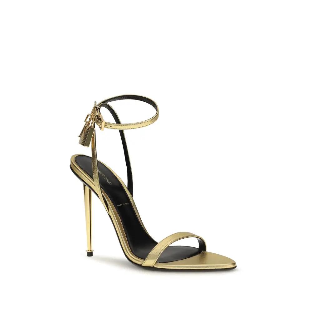 Sandales à talons aiguilles Ovis Aries Aries en agneau doré Tom Ford