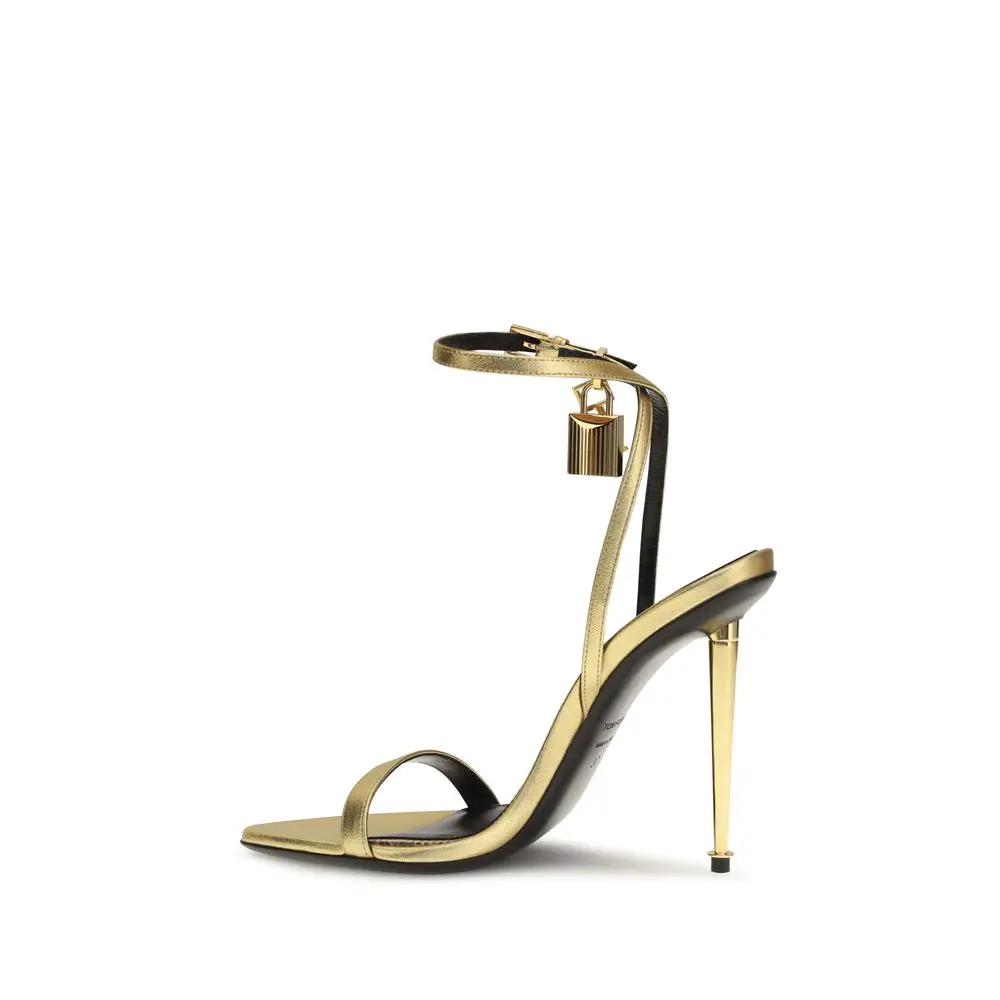 Sandales à talons aiguilles Ovis Aries Aries en agneau doré Tom Ford