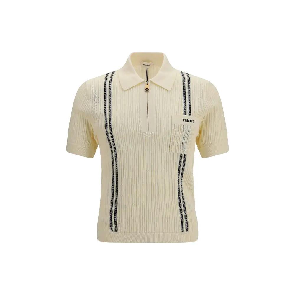 Versace Beige Cotton Polo Shirt