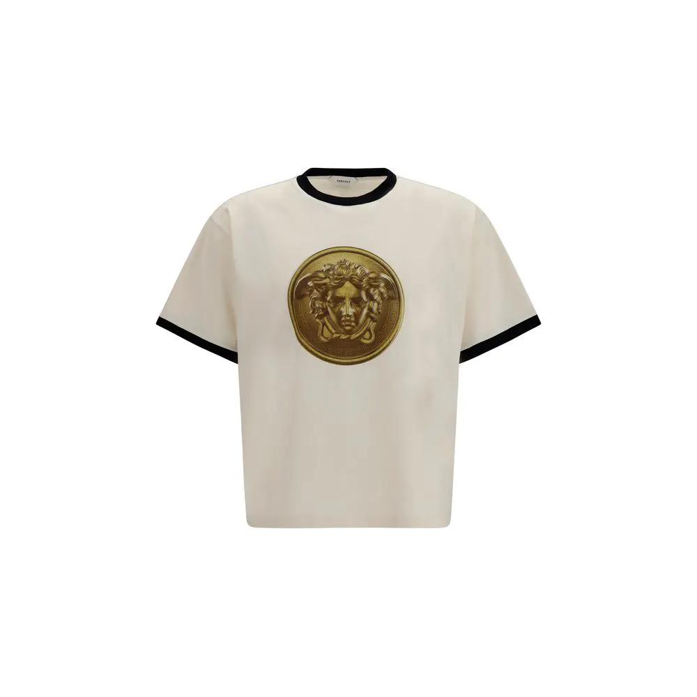 Versace Beige Cotton T-Shirt