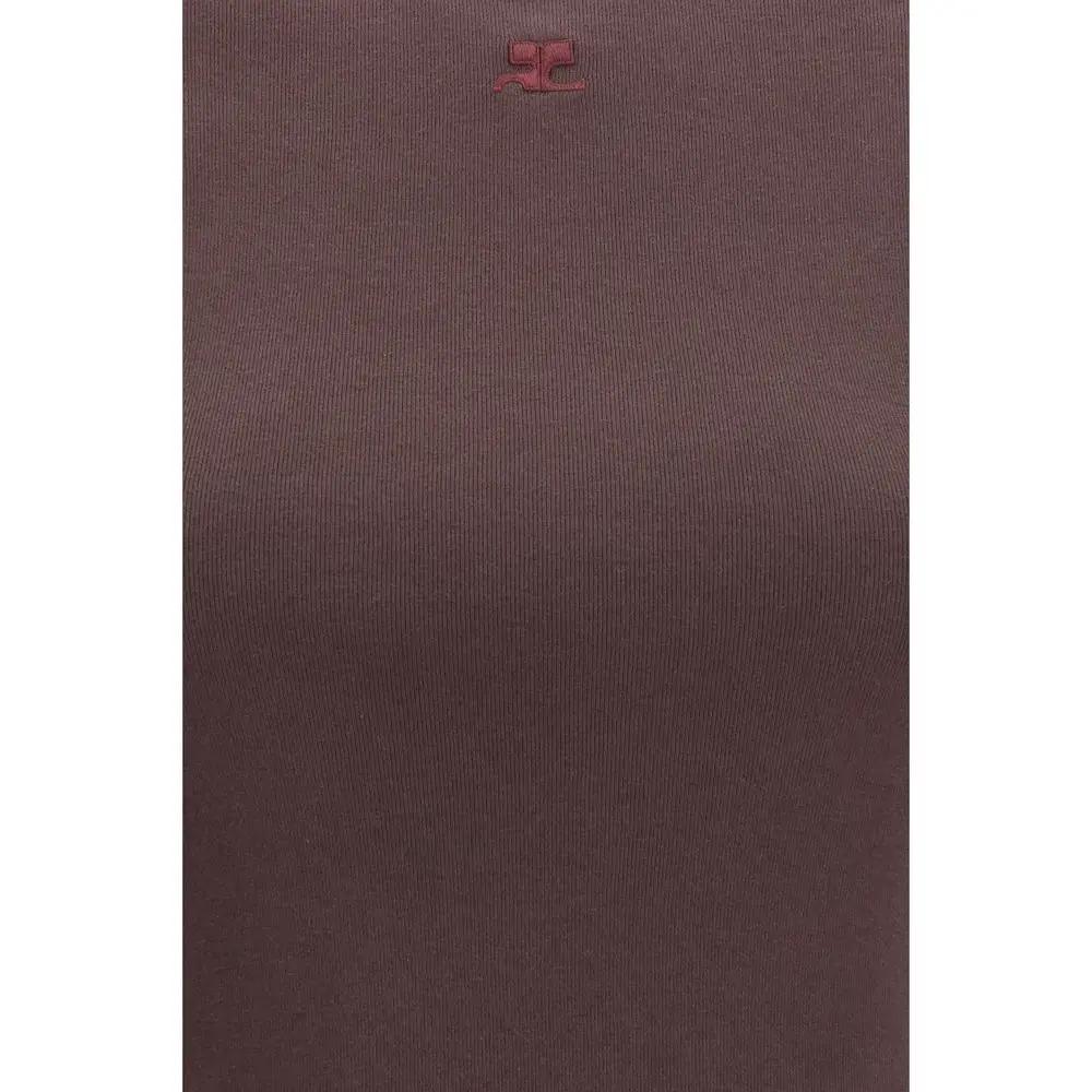 Courrèges Brown Cotton T-Shirt
