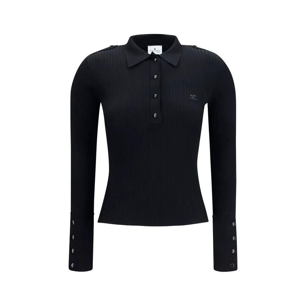 Chemise habillée Courrèges noire en viscose