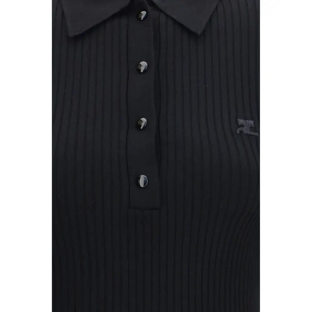 Chemise habillée Courrèges noire en viscose