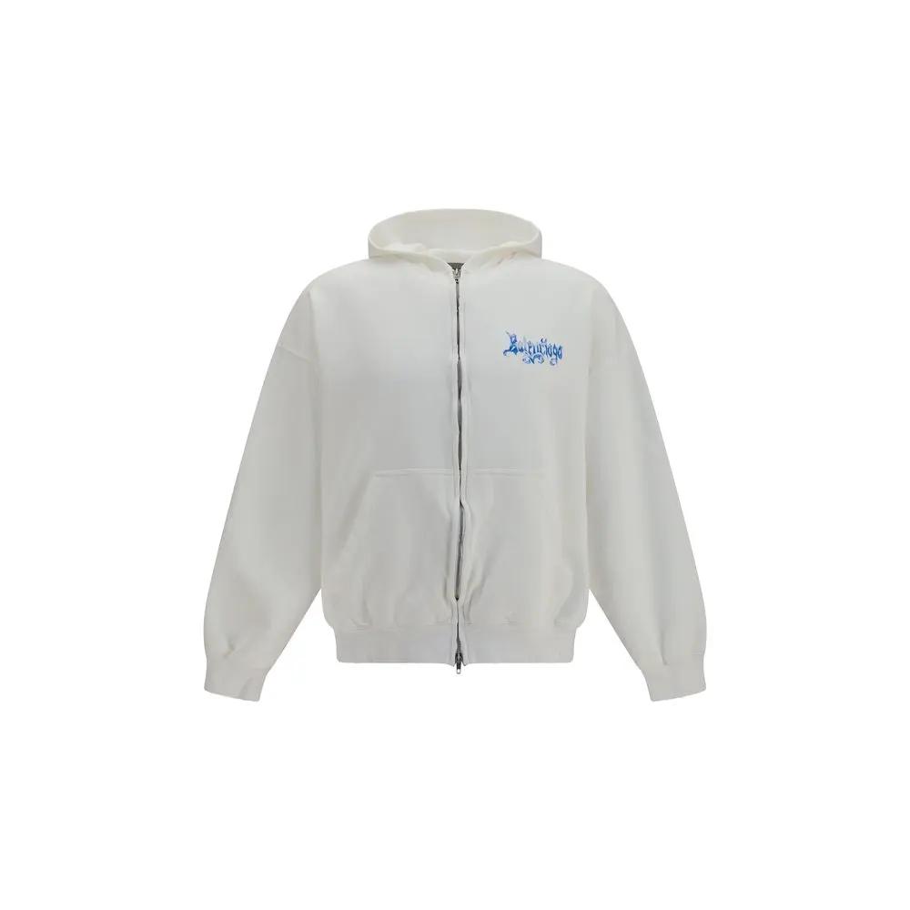 Balenciaga White Cotton Sweatshirt