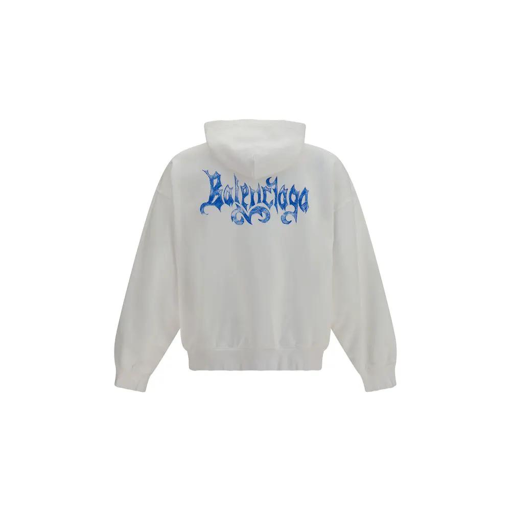 Balenciaga White Cotton Sweatshirt