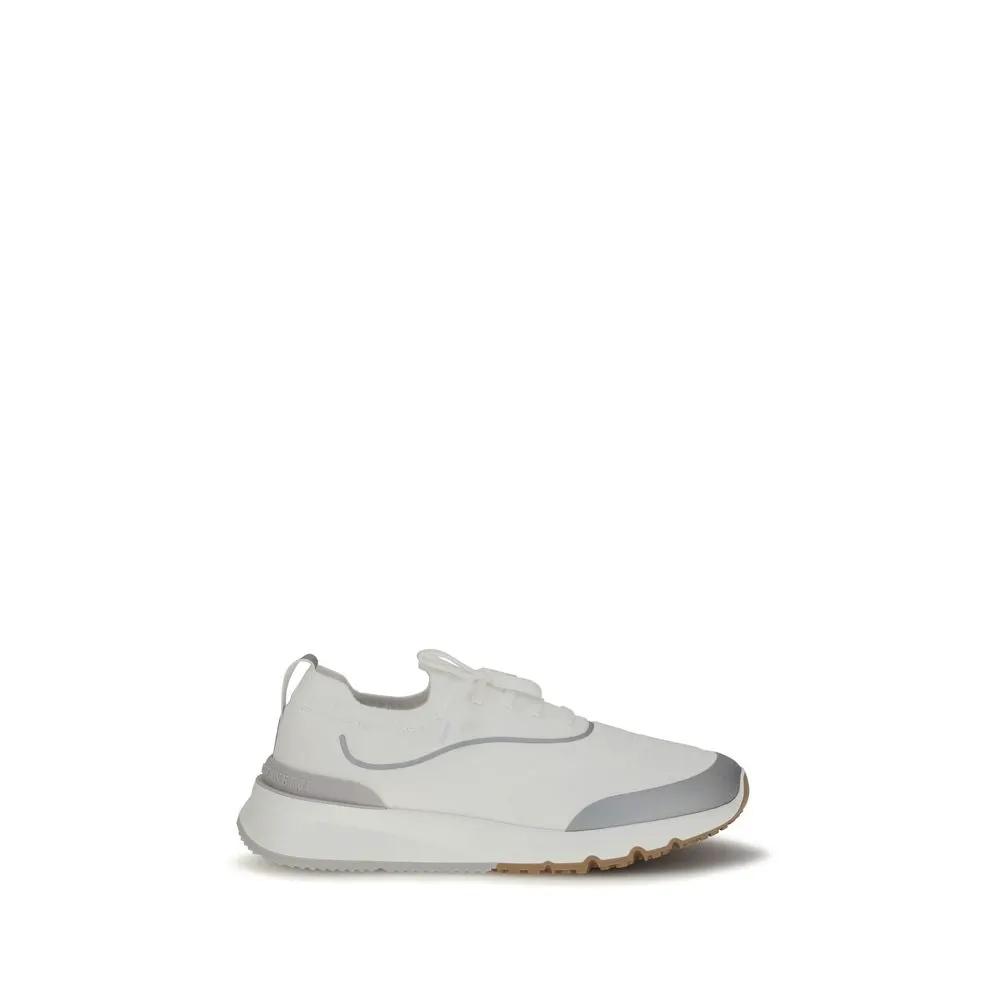 Baskets de sport en coton blanc Brunello Cucinelli