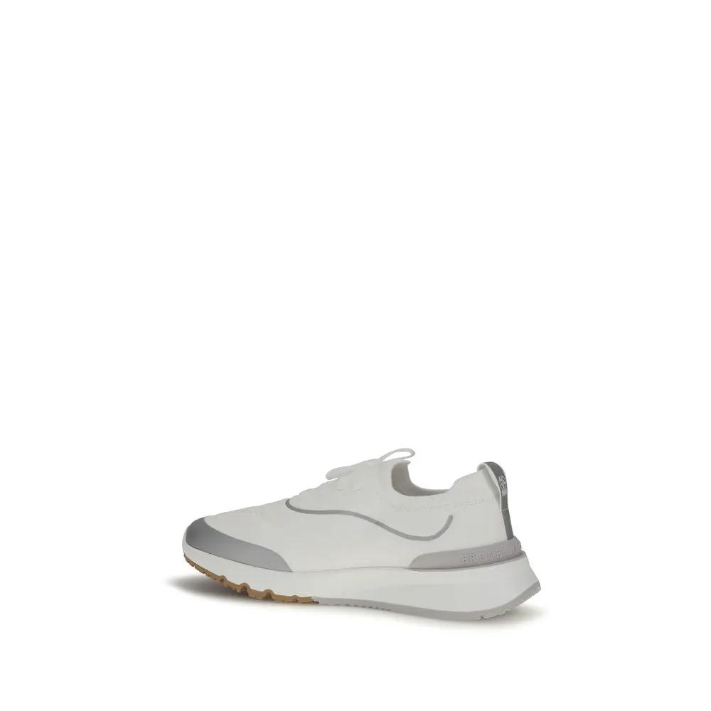 Baskets de sport en coton blanc Brunello Cucinelli