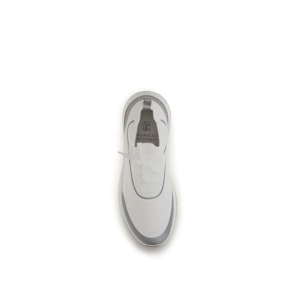 Baskets de sport en coton blanc Brunello Cucinelli
