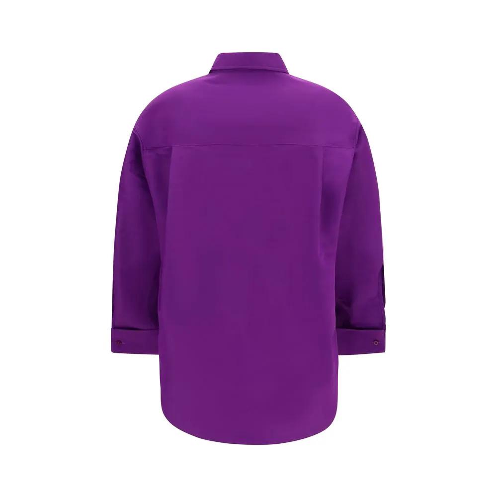 Balenciaga Purple Cotton Dress Shirt