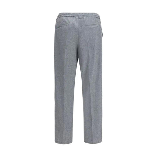 Pantalon décontracté Brunello Cucinelli en laine grise Oves Aries