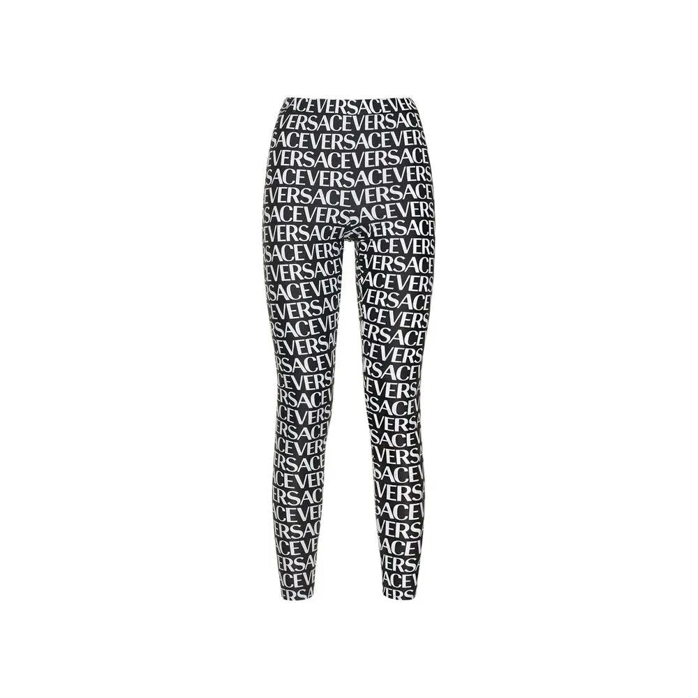 Versace Black Elastane Leggings