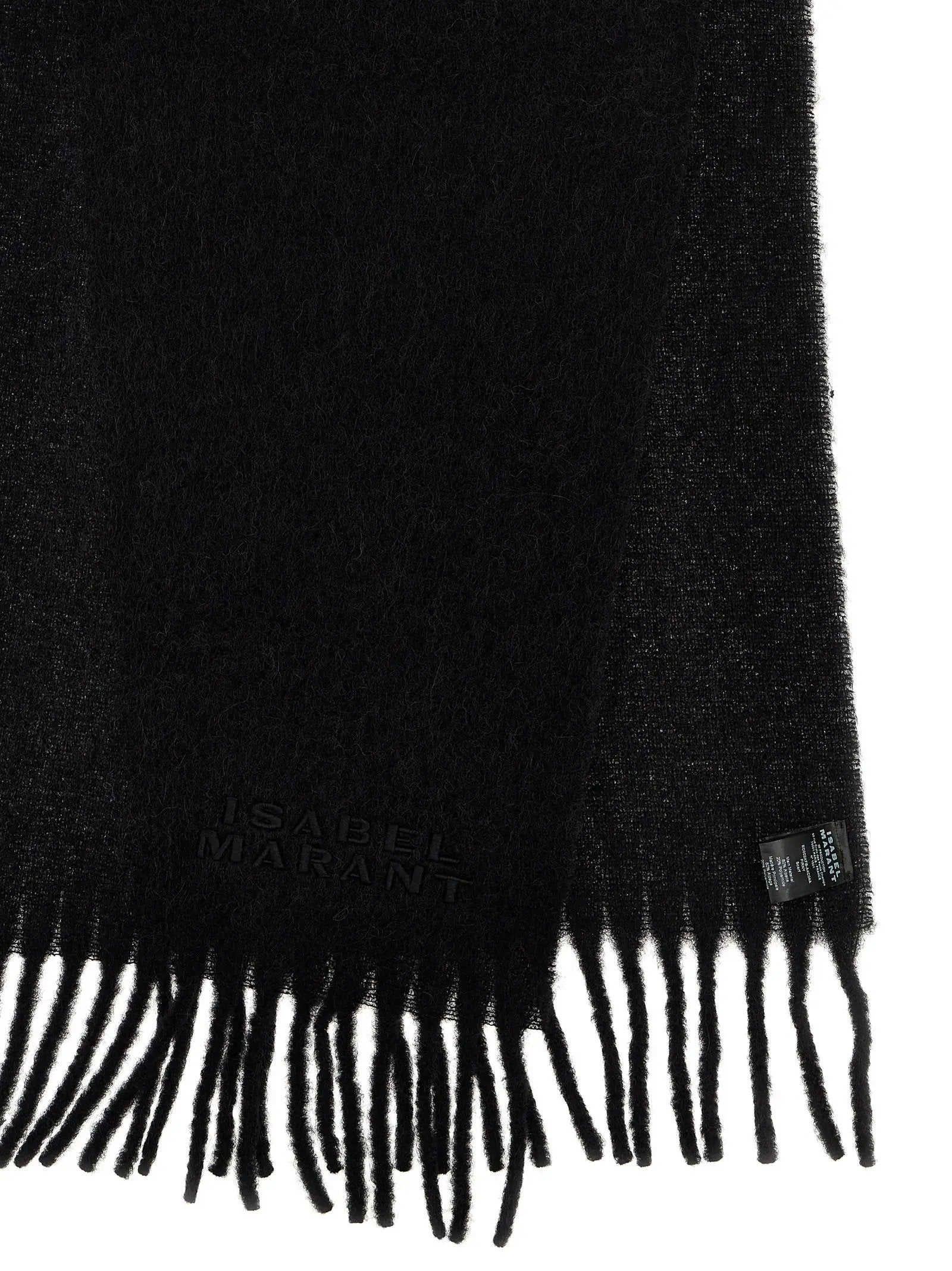 Isabel Marant Black Alpaca Leather Scarf