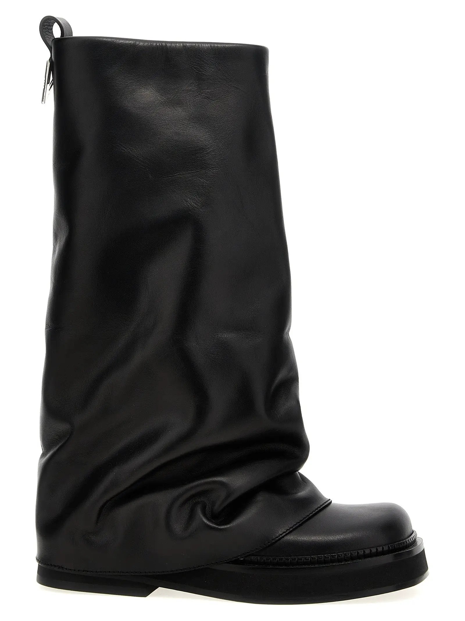 The Attico Black Calfskin Over The Knee