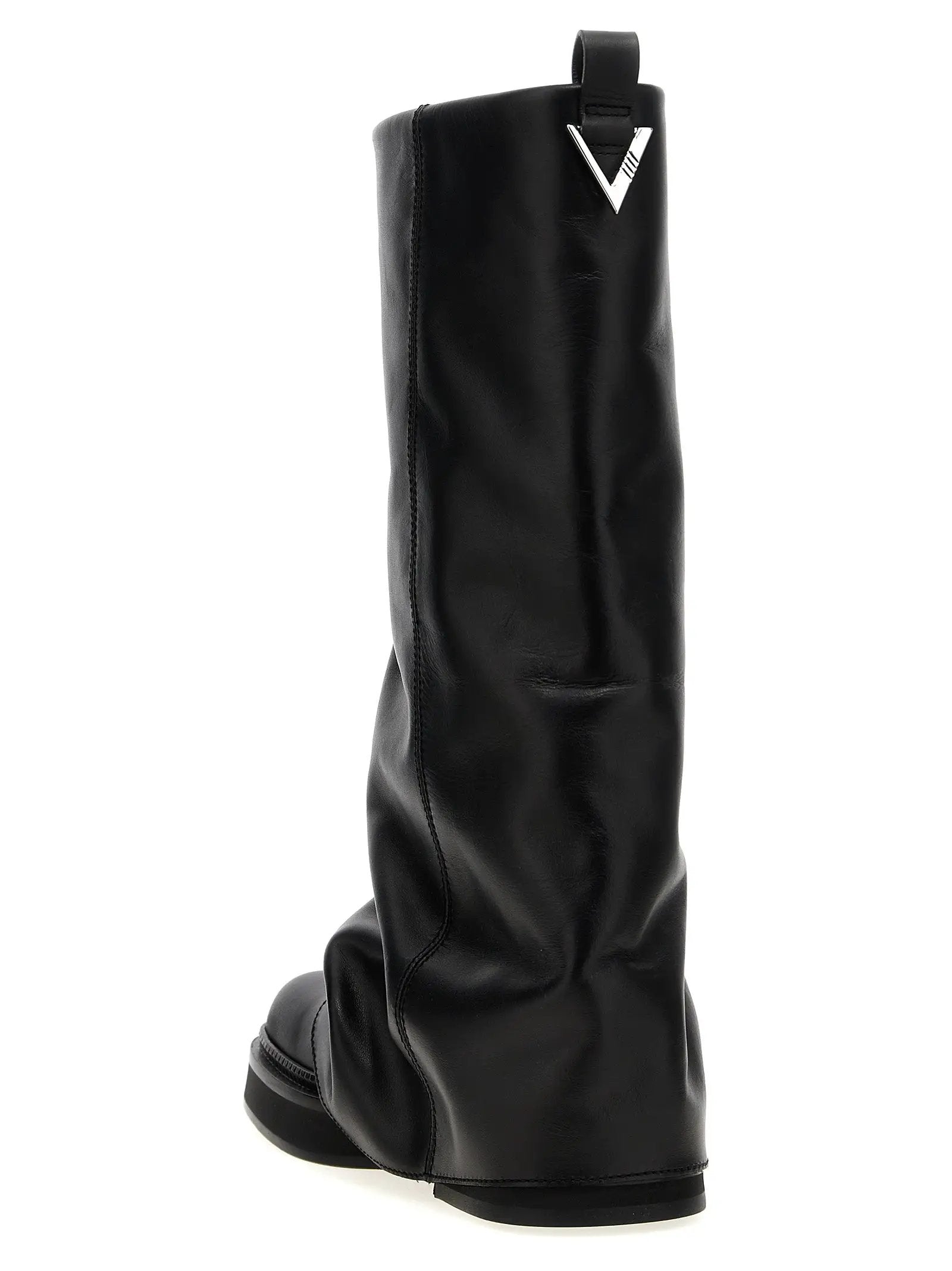 The Attico Black Calfskin Over The Knee