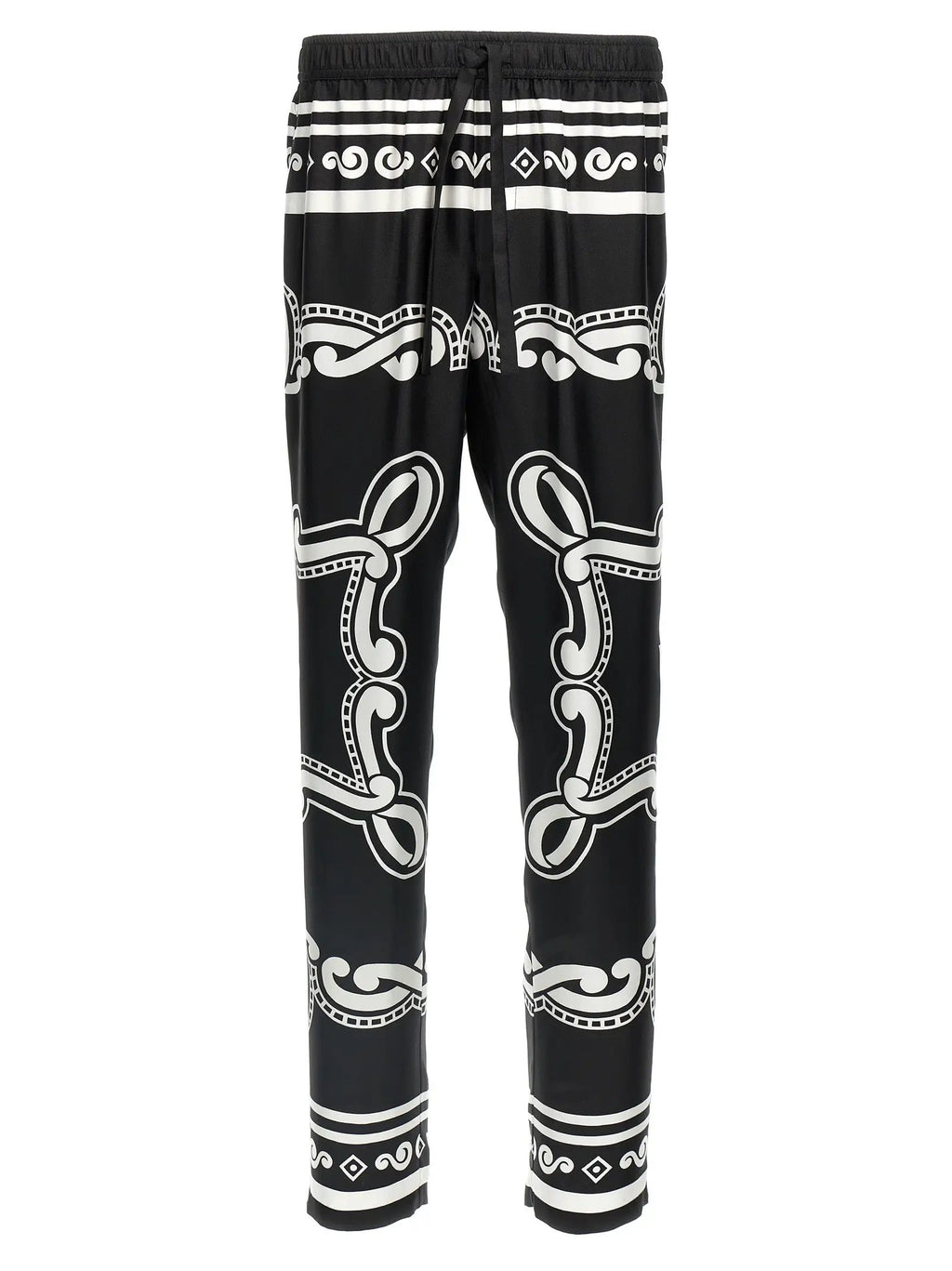 Pantalon décontracté bicolore en soie Dolce & Gabbana