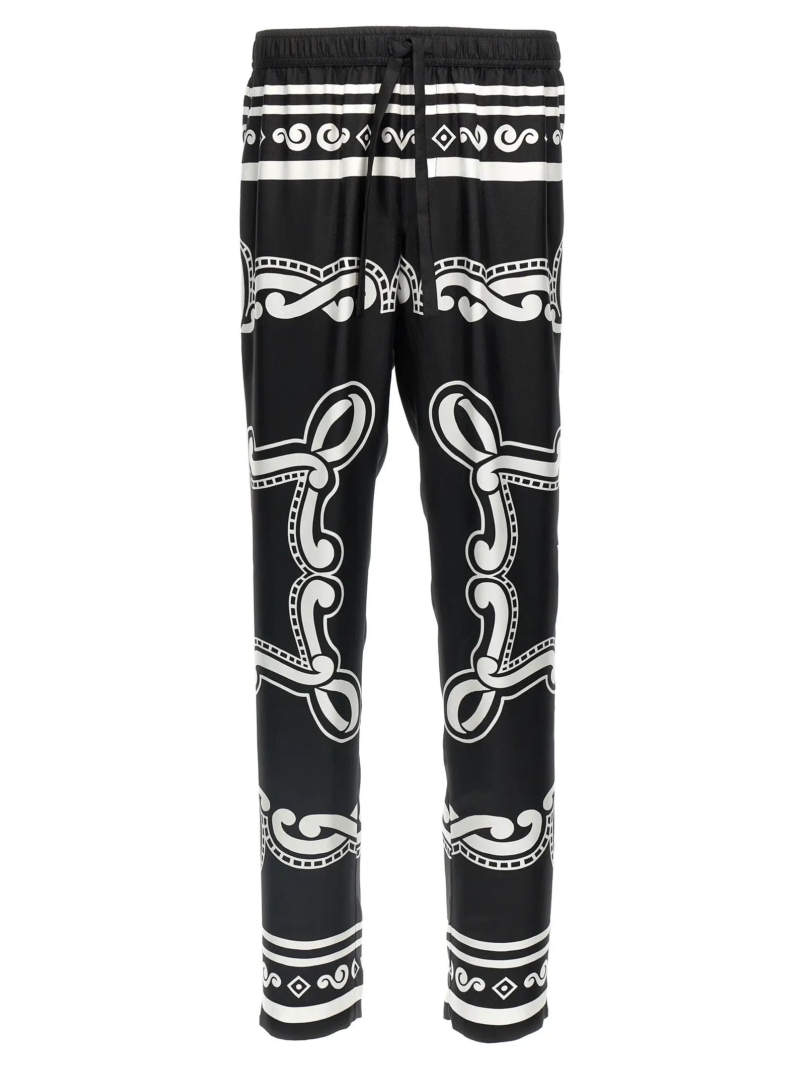 Pantalon décontracté bicolore en soie Dolce & Gabbana