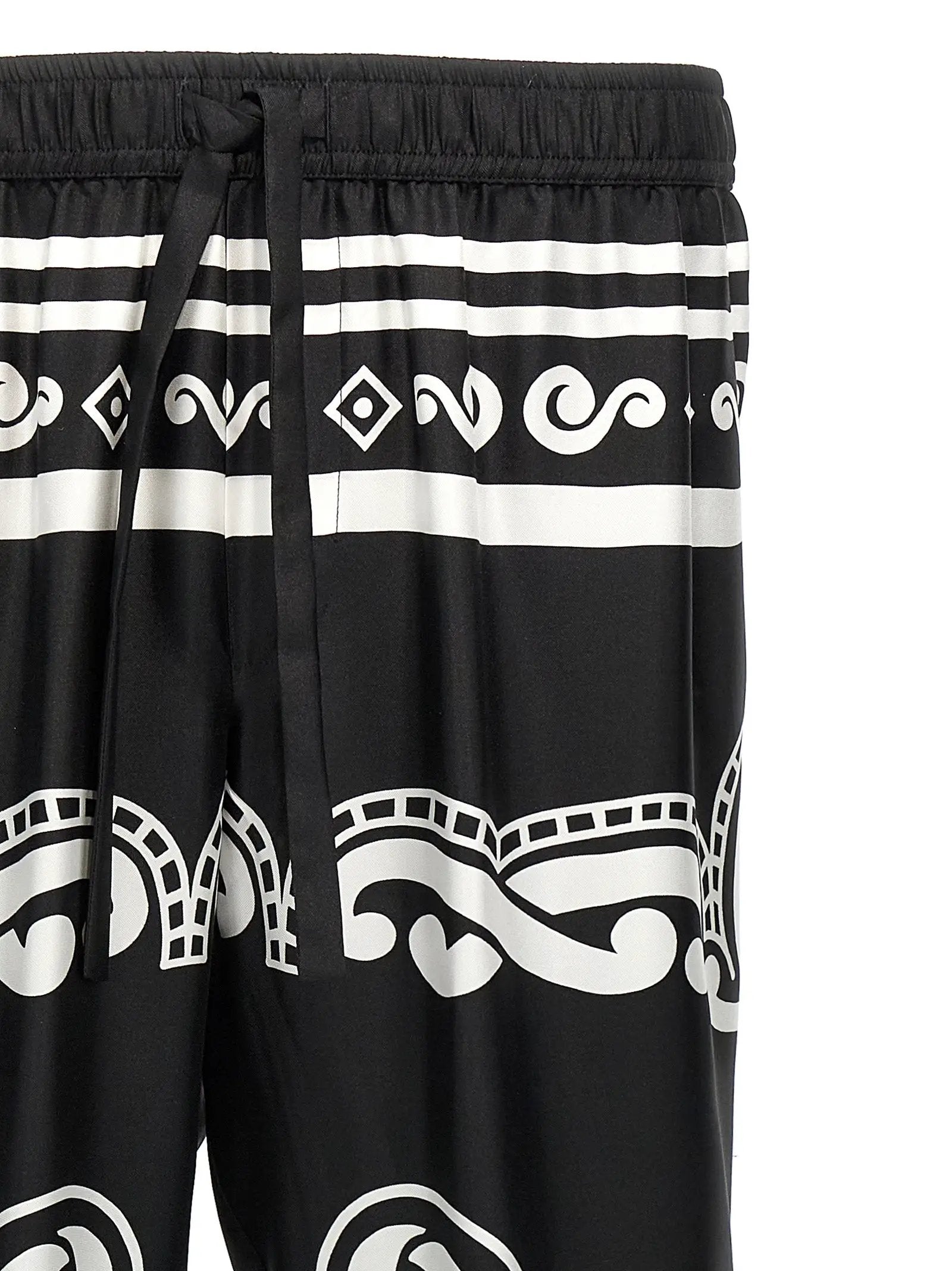 Pantalon décontracté bicolore en soie Dolce & Gabbana