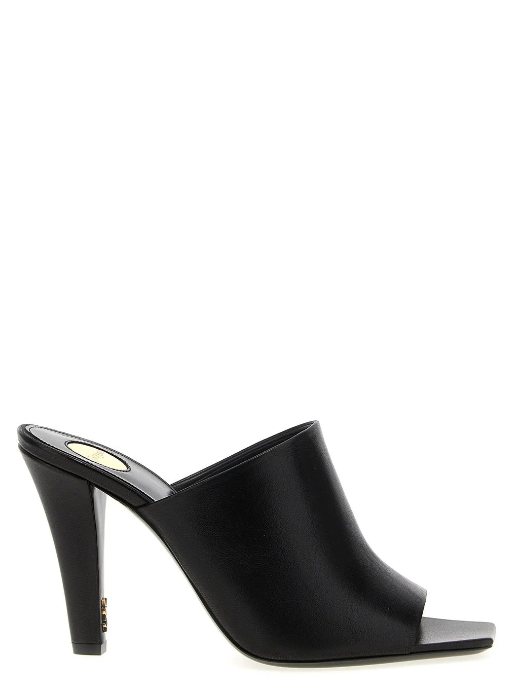 Saint Laurent Black Leather Stiletto Heel Sandals