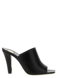 Saint Laurent Black Leather Stiletto Heel Sandals