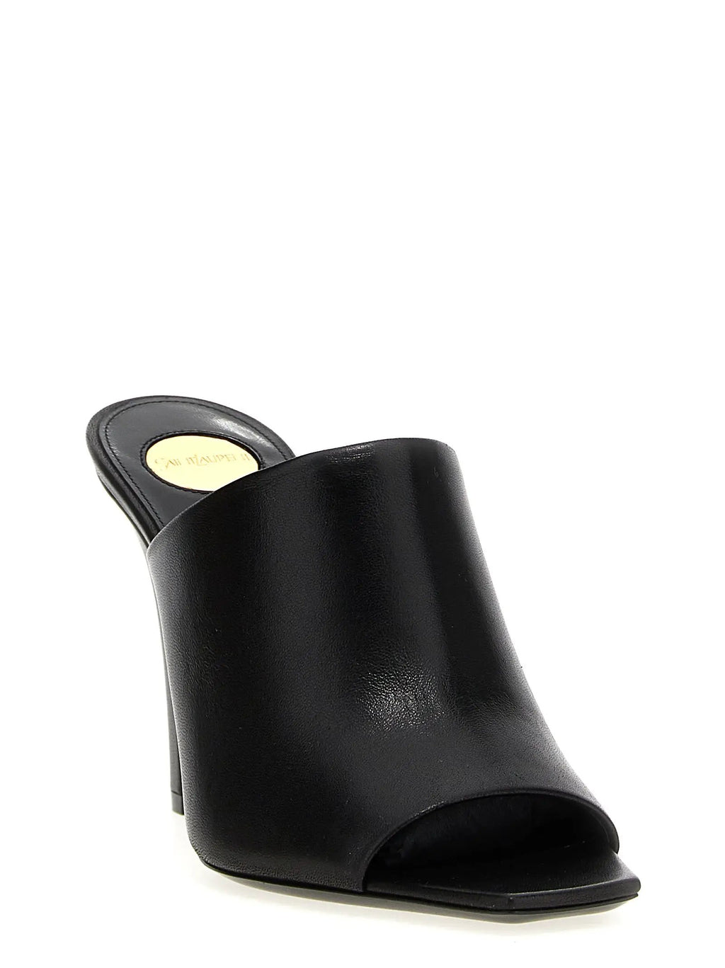 Saint Laurent Black Leather Stiletto Heel Sandals