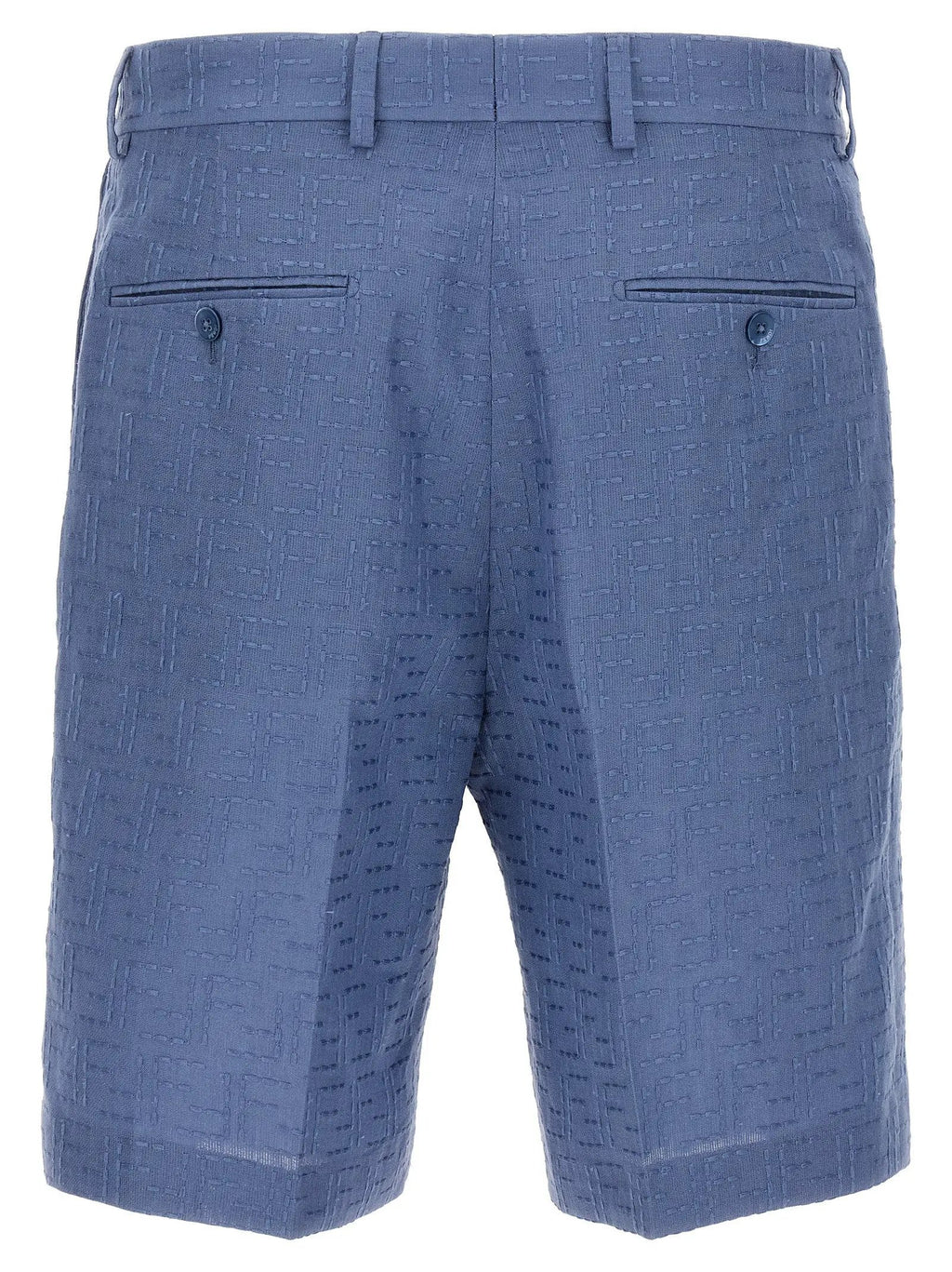Fendi Blue Linen Bermuda Shorts