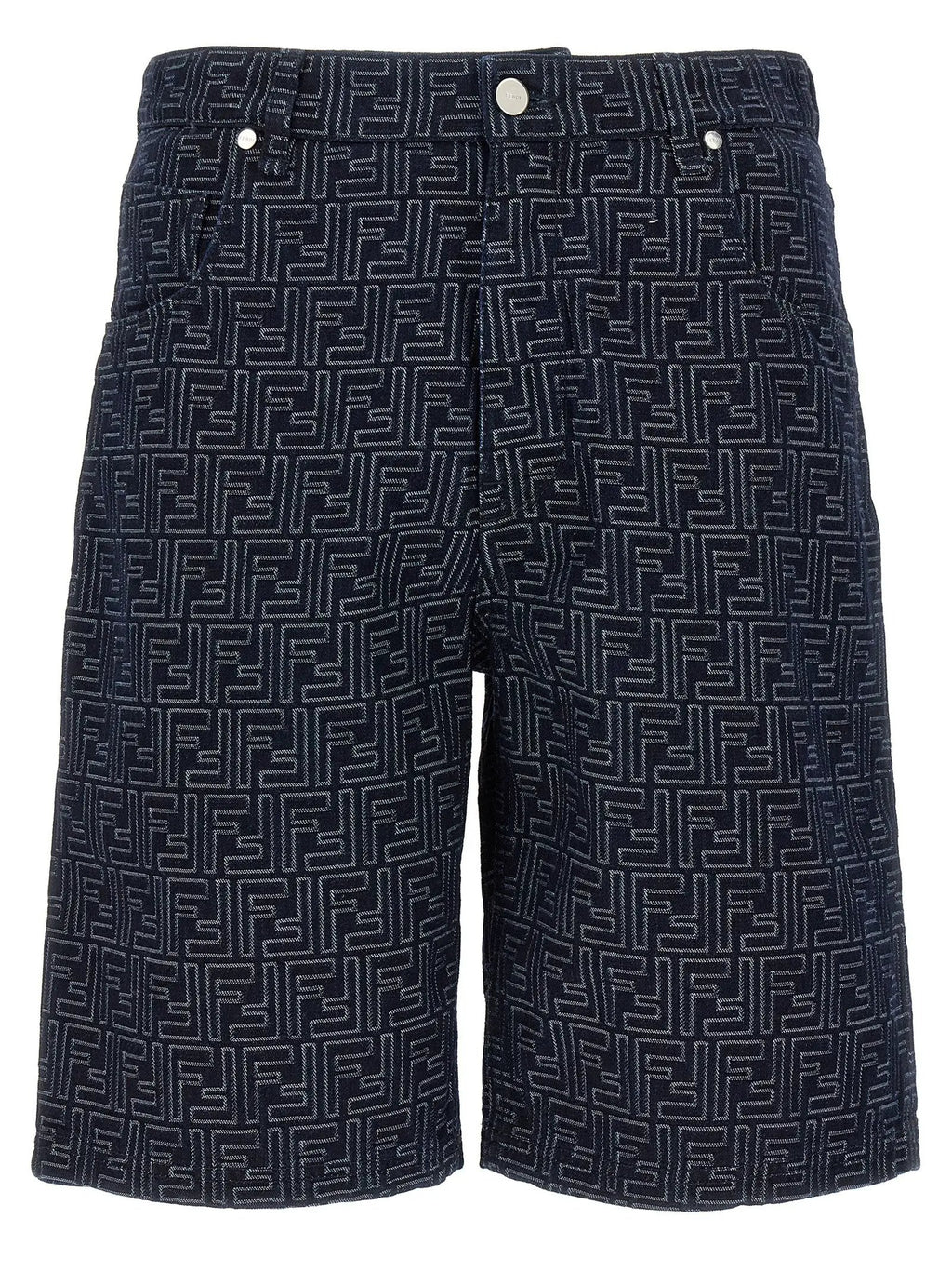 Short bermuda en coton bleu Fendi