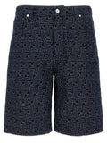 Short bermuda en coton bleu Fendi