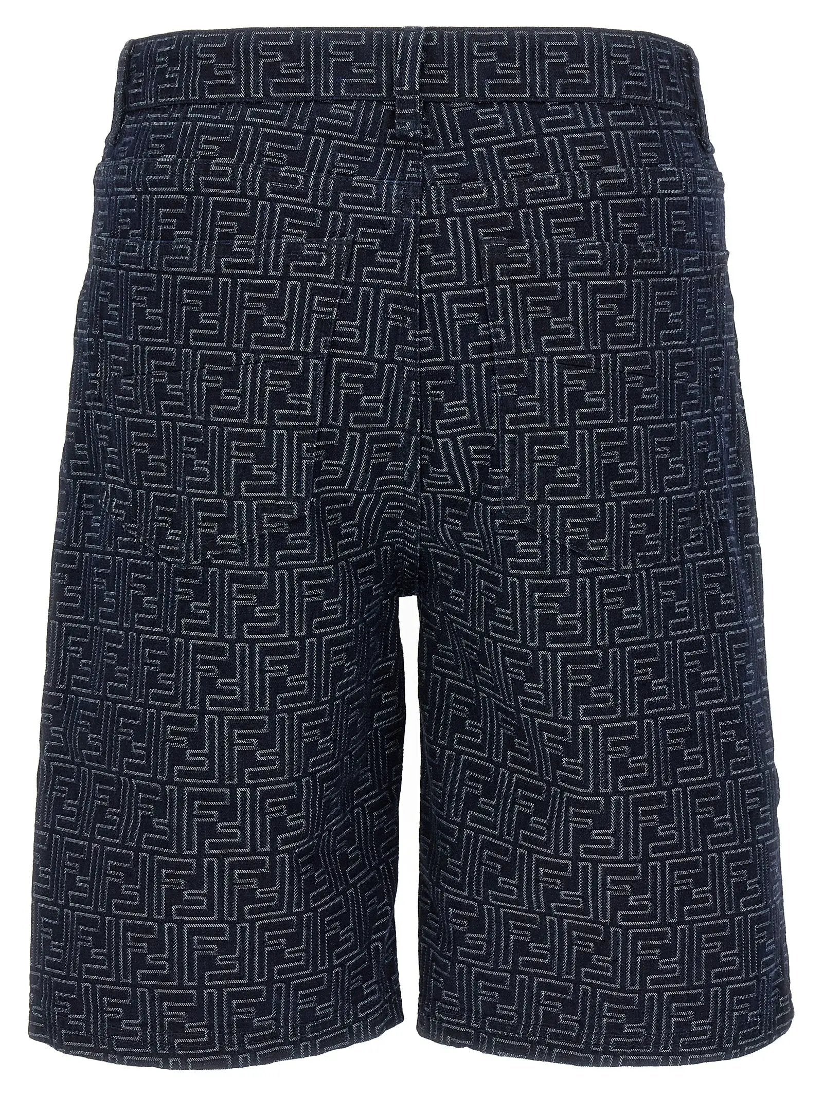 Short bermuda en coton bleu Fendi