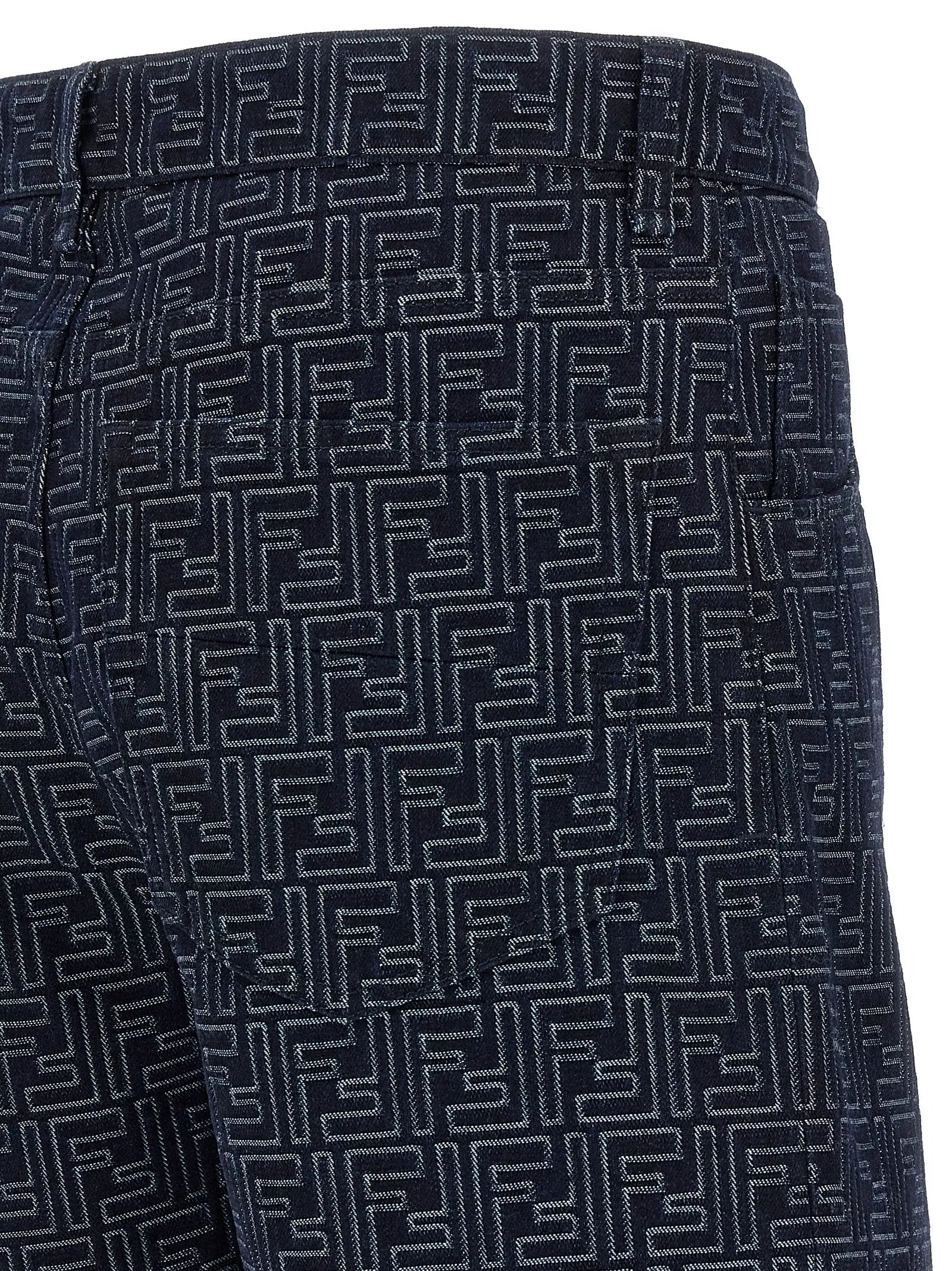 Short bermuda en coton bleu Fendi