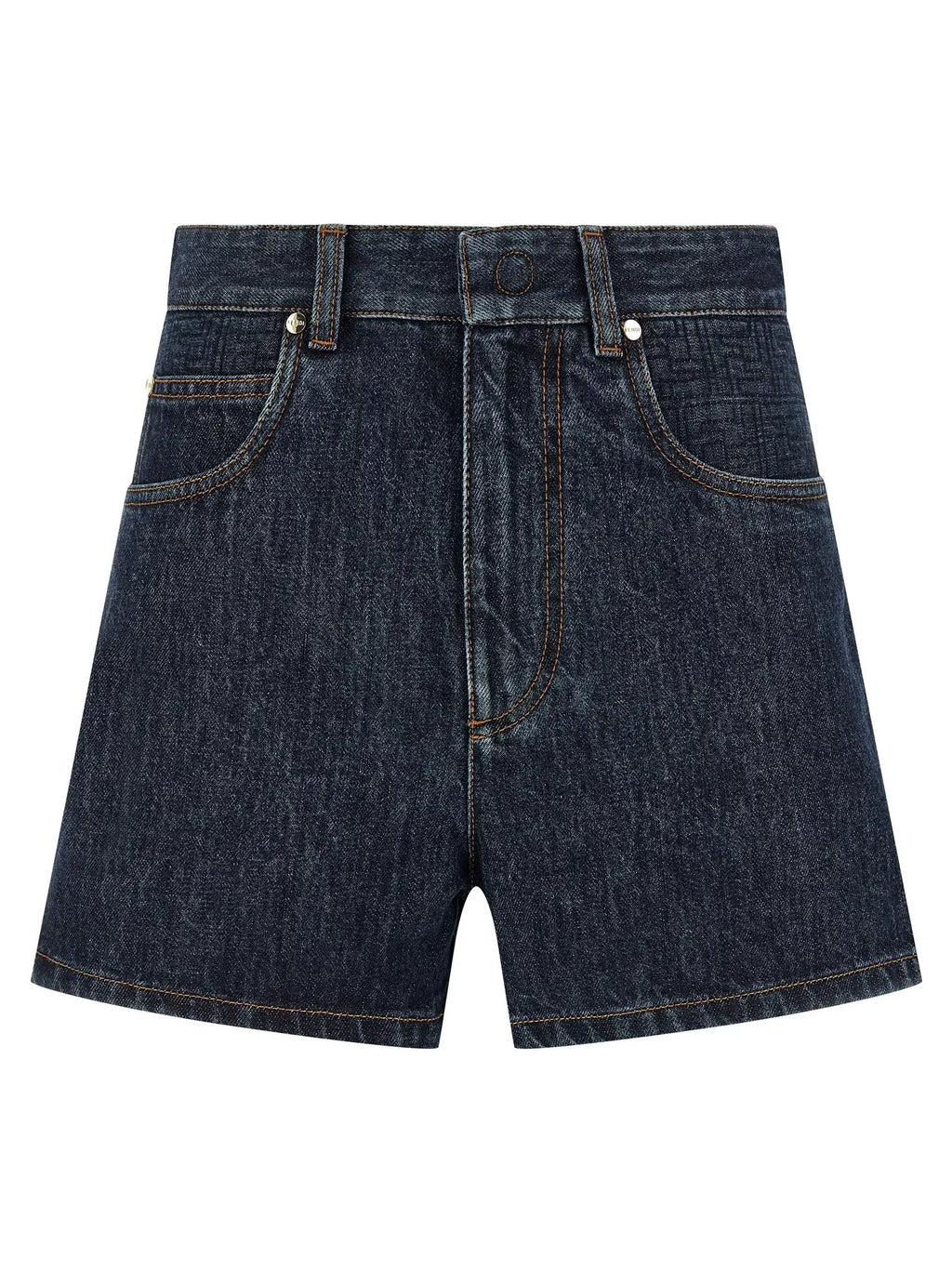 Fendi Blue Cotton Bermuda Shorts
