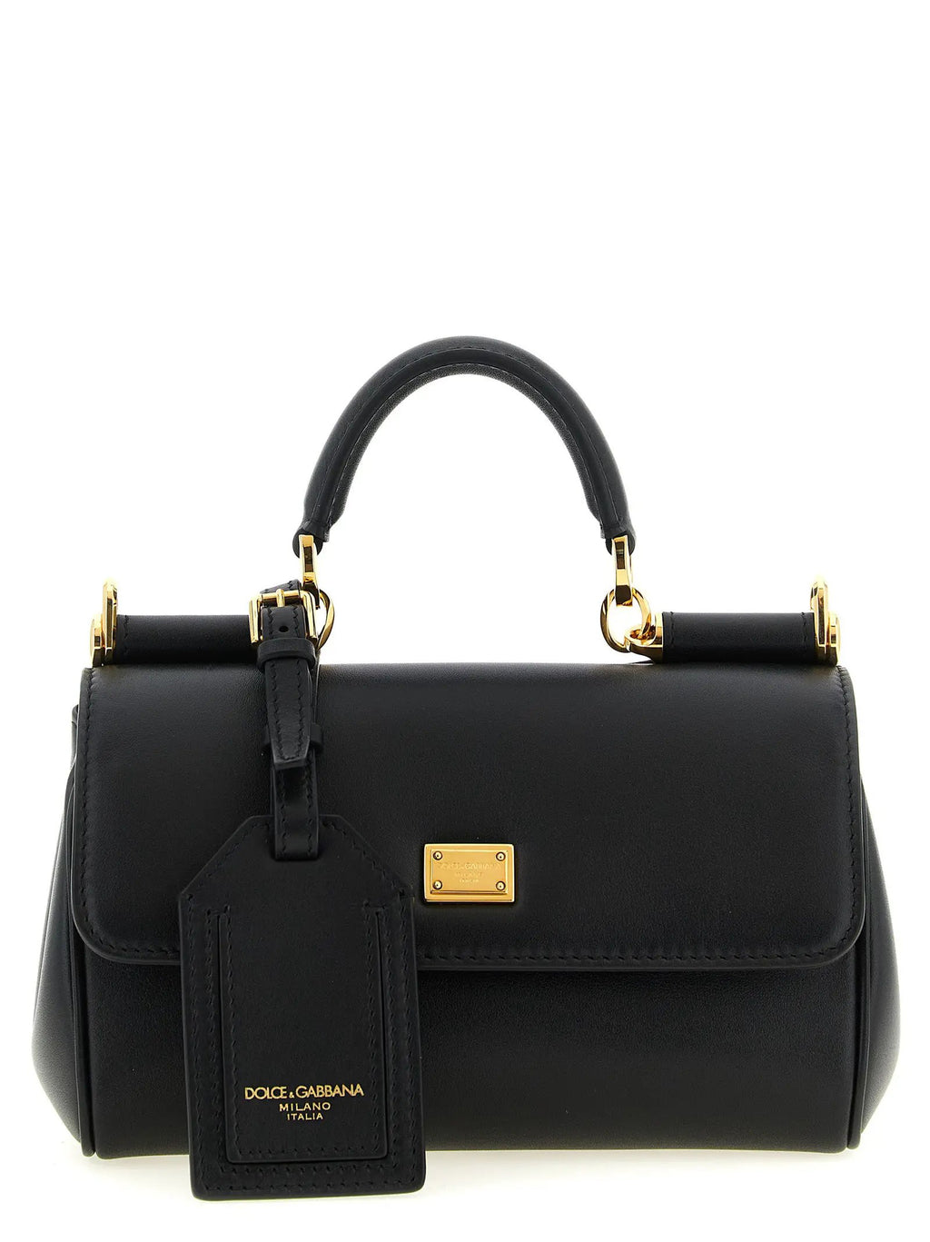Sac à main en cuir de veau noir Dolce & Gabbana