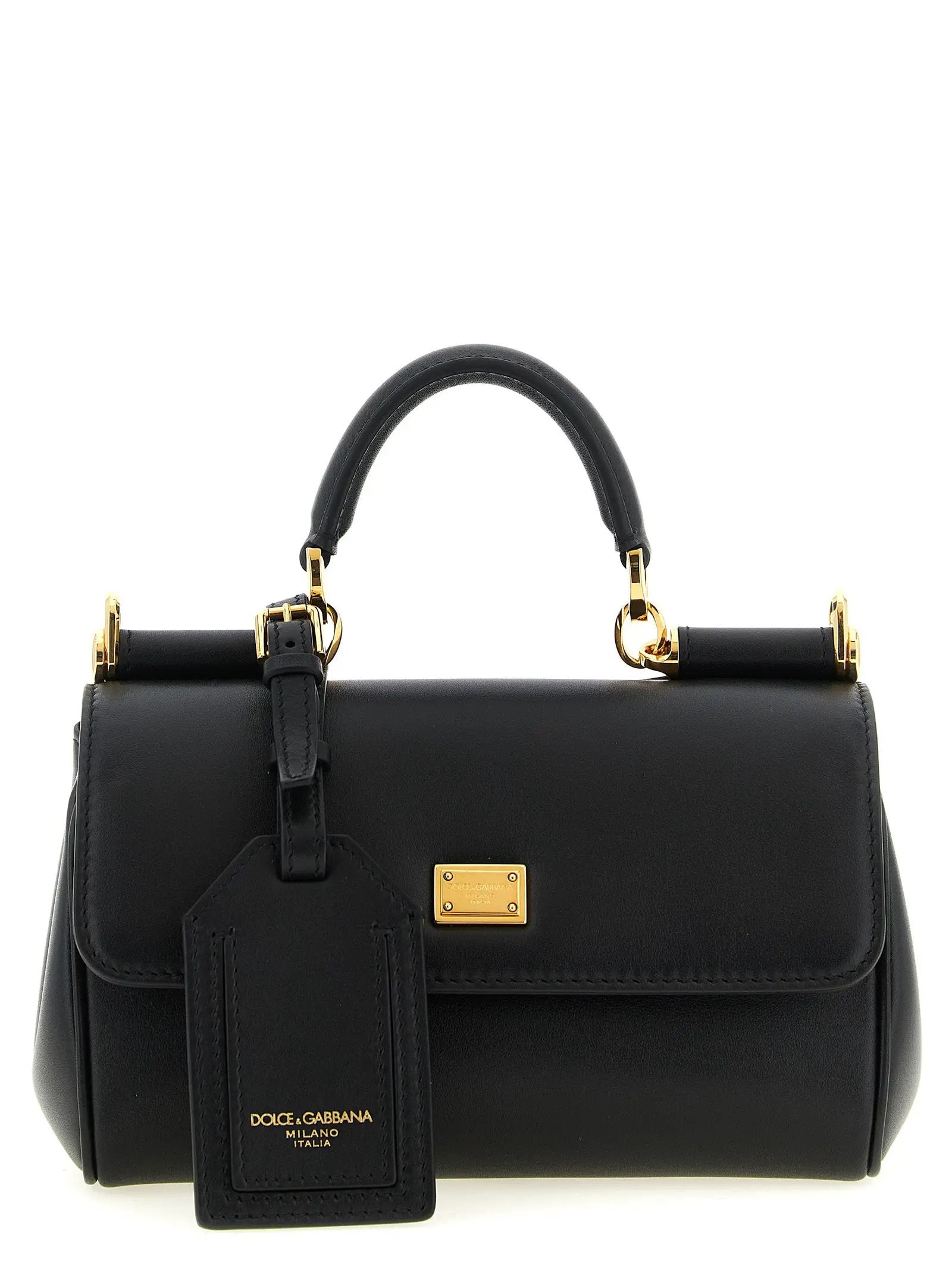 Sac à main en cuir de veau noir Dolce & Gabbana