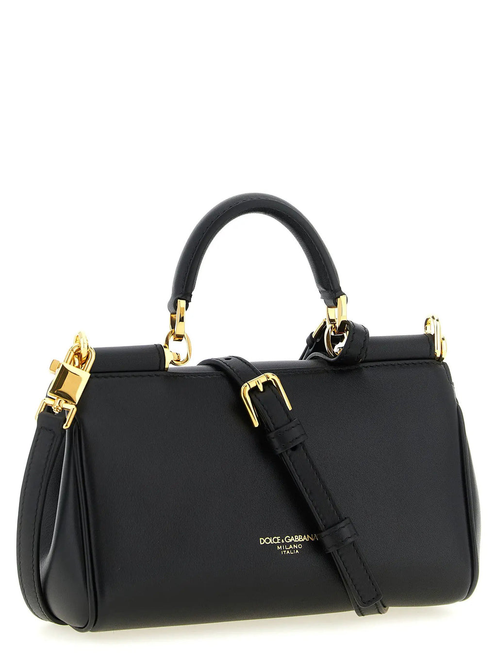 Sac à main en cuir de veau noir Dolce & Gabbana
