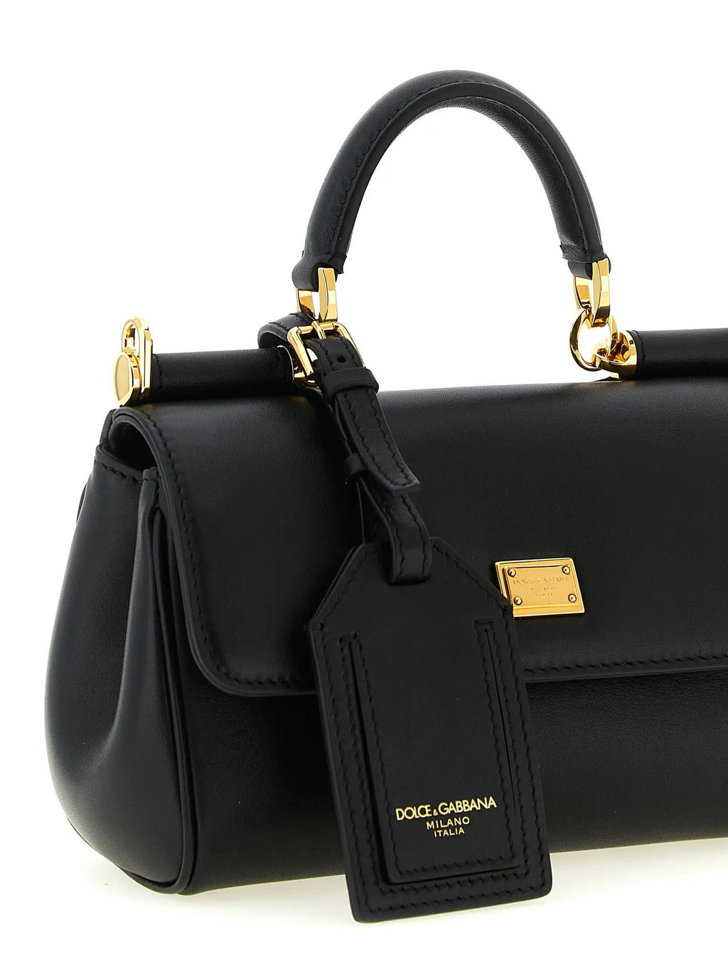 Sac à main en cuir de veau noir Dolce & Gabbana