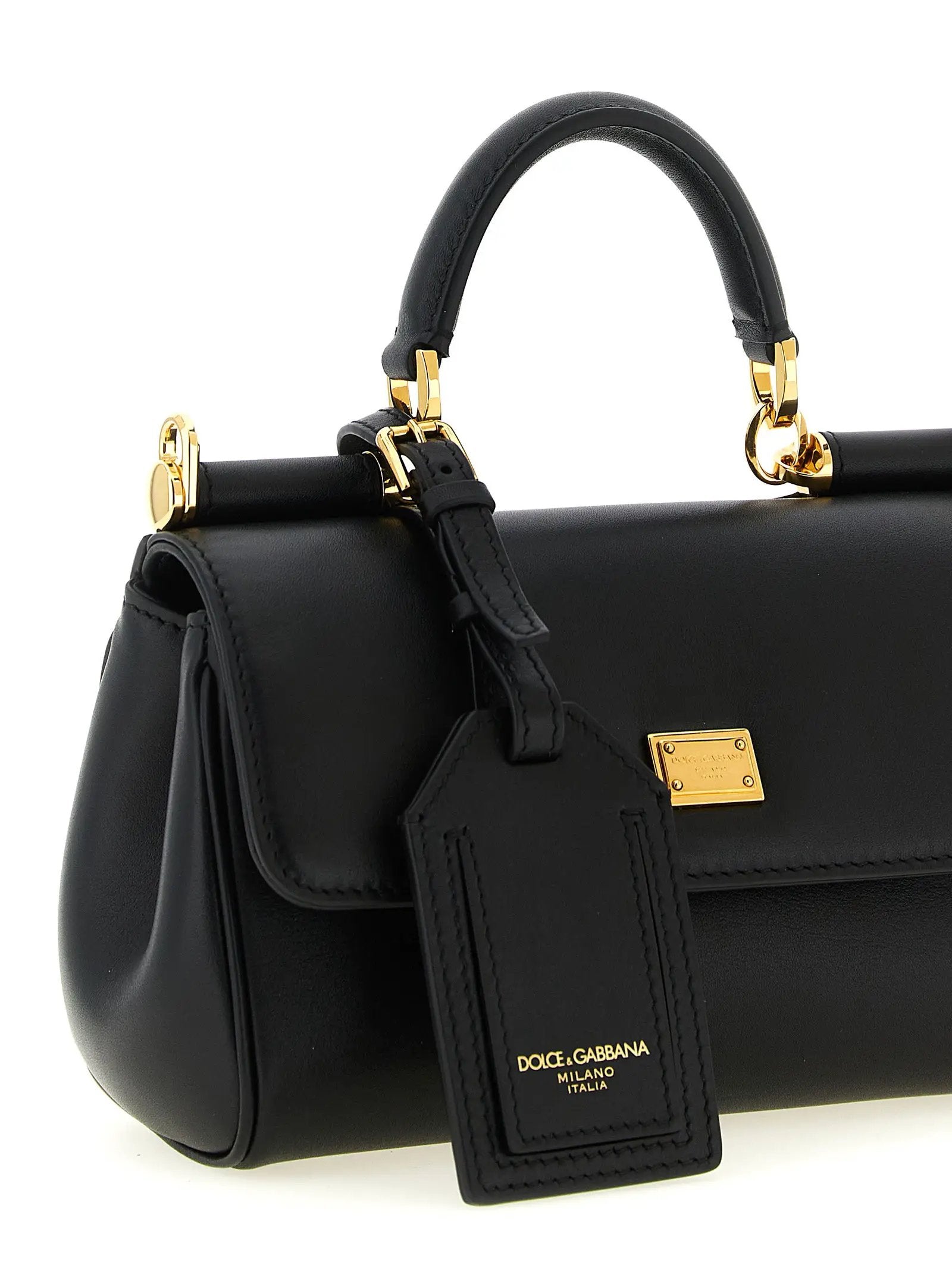 Sac à main en cuir de veau noir Dolce & Gabbana