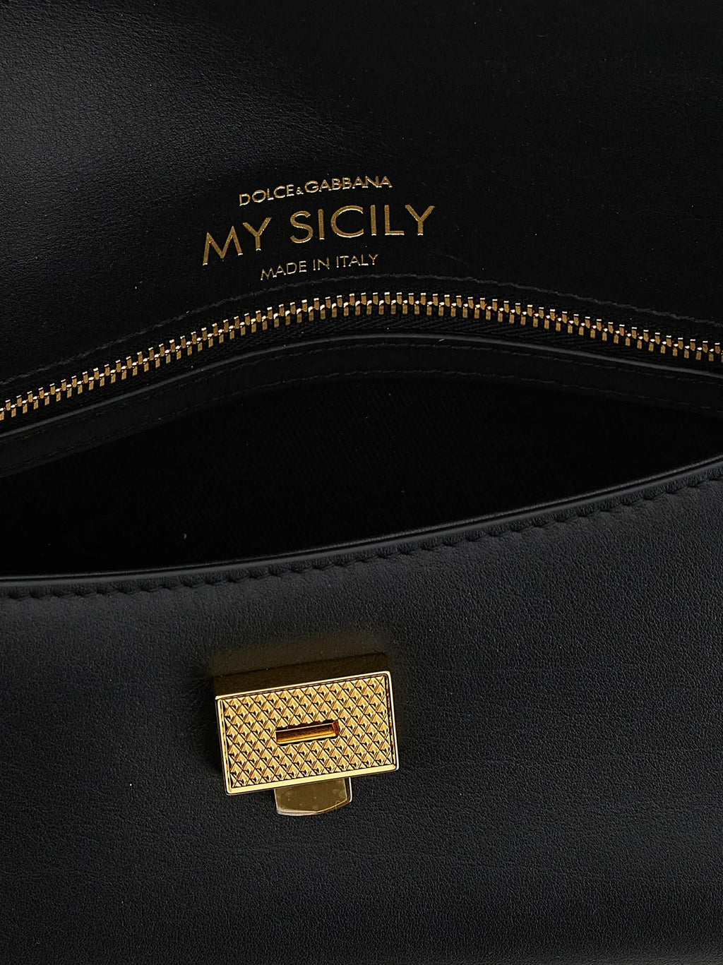 Sac à main en cuir de veau noir Dolce & Gabbana