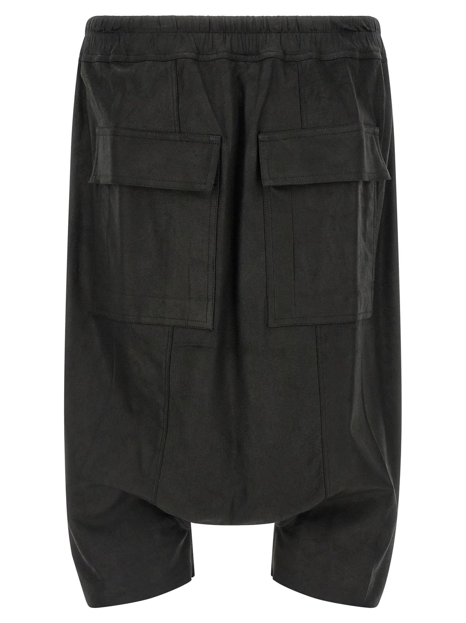 Rick Owens Black Lamb Leather Bermuda Shorts