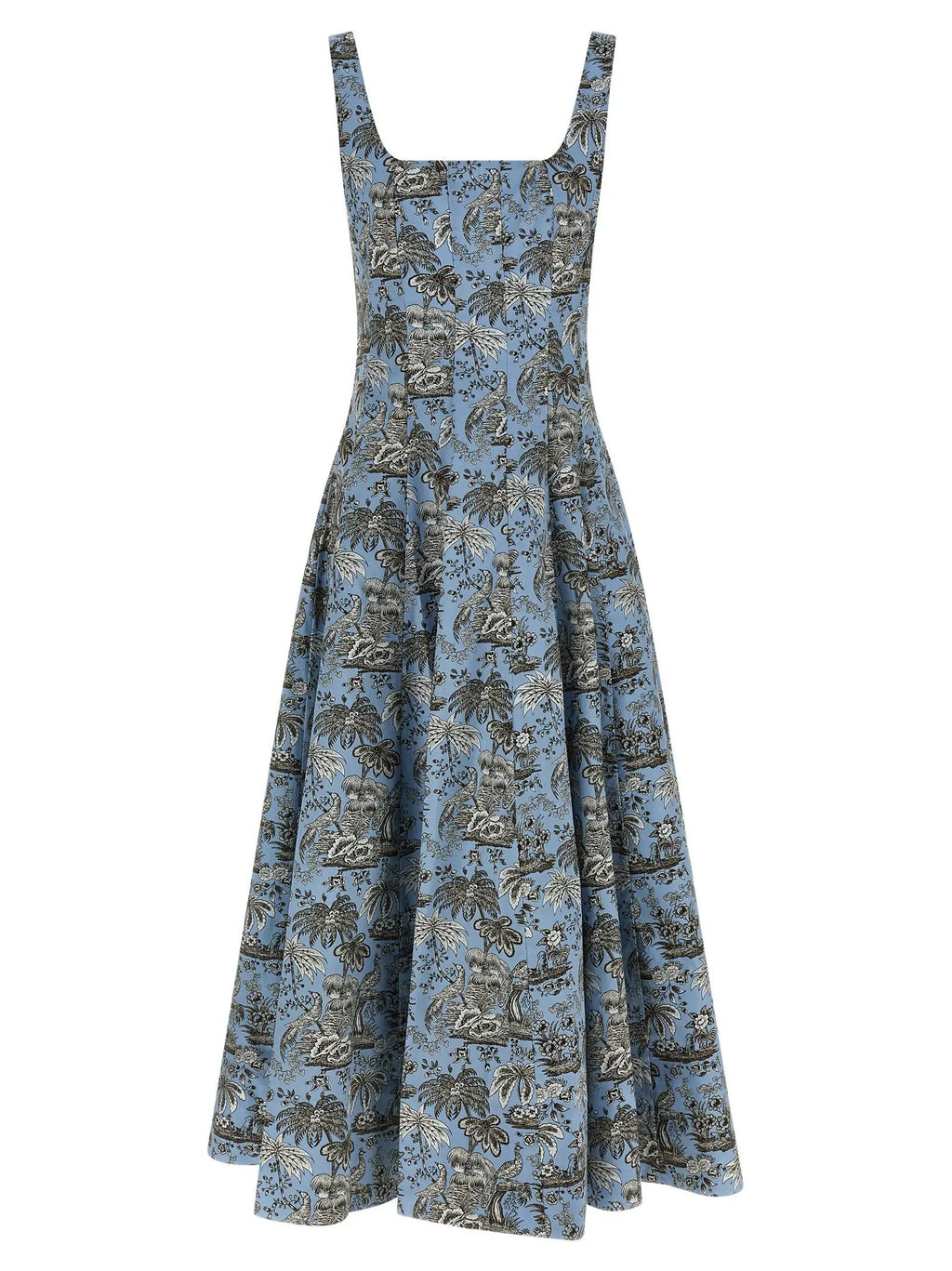 Staud Blue Cotton Midi Dress